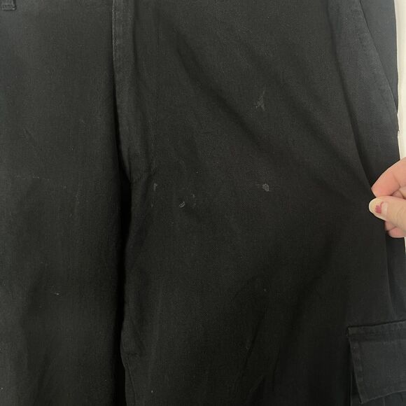 boohoo MAN Cargo Pants Black Flap Pocket Y2K Style Cotton Women's Size Small - Picture 3 of 11